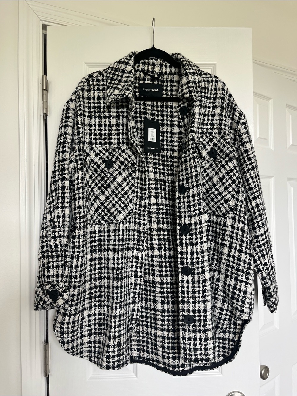 Oversized Houndstooth Jacket